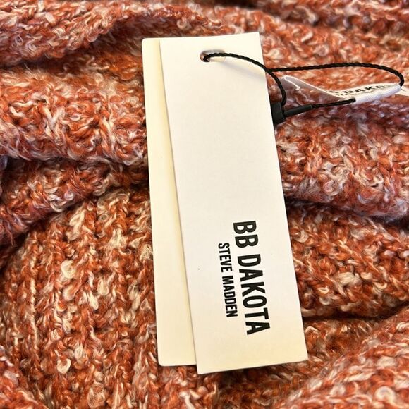 B B Dakota rust white long open pocketed cardigan Size S New - Picture 6 of 9